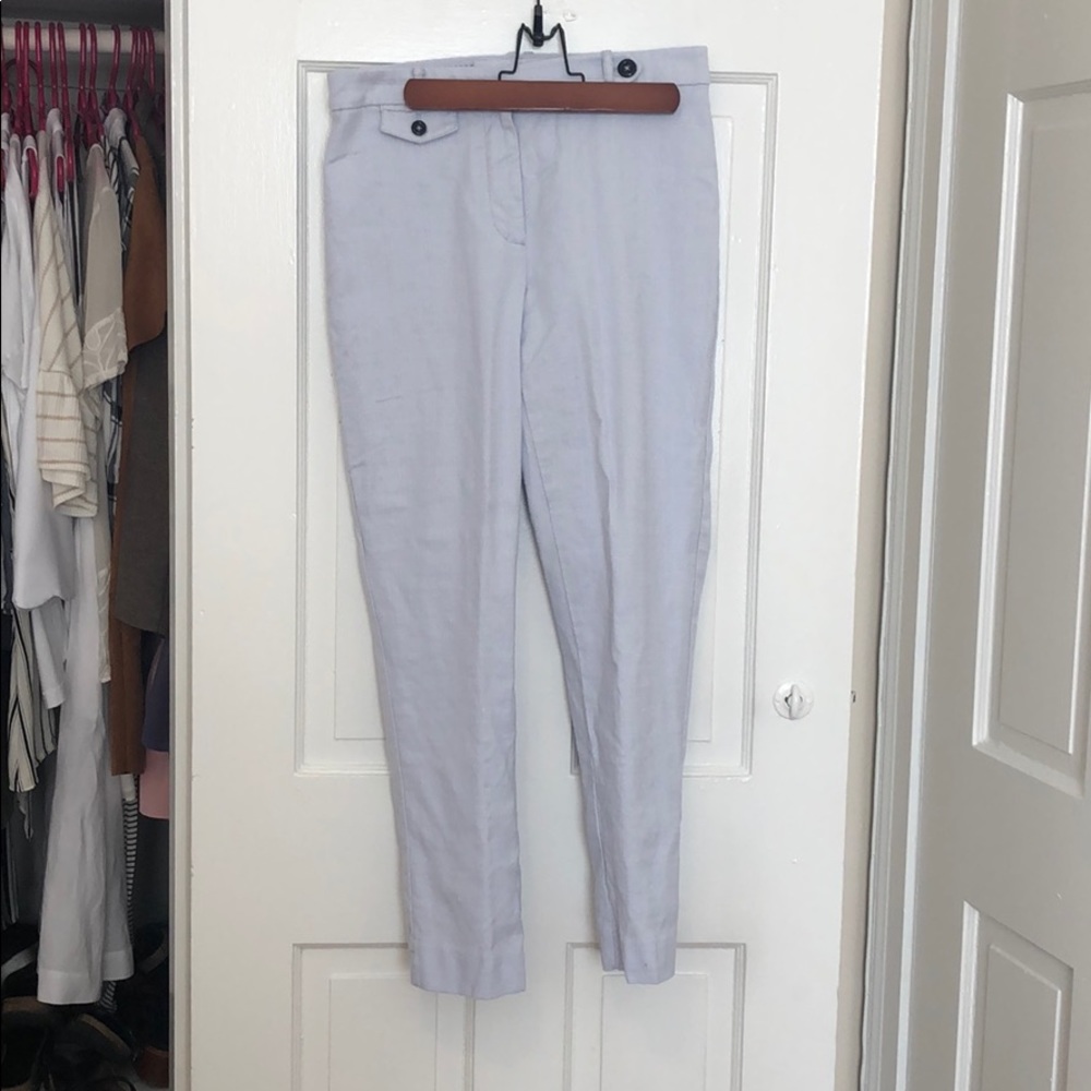 Anthropology light blue linen pants